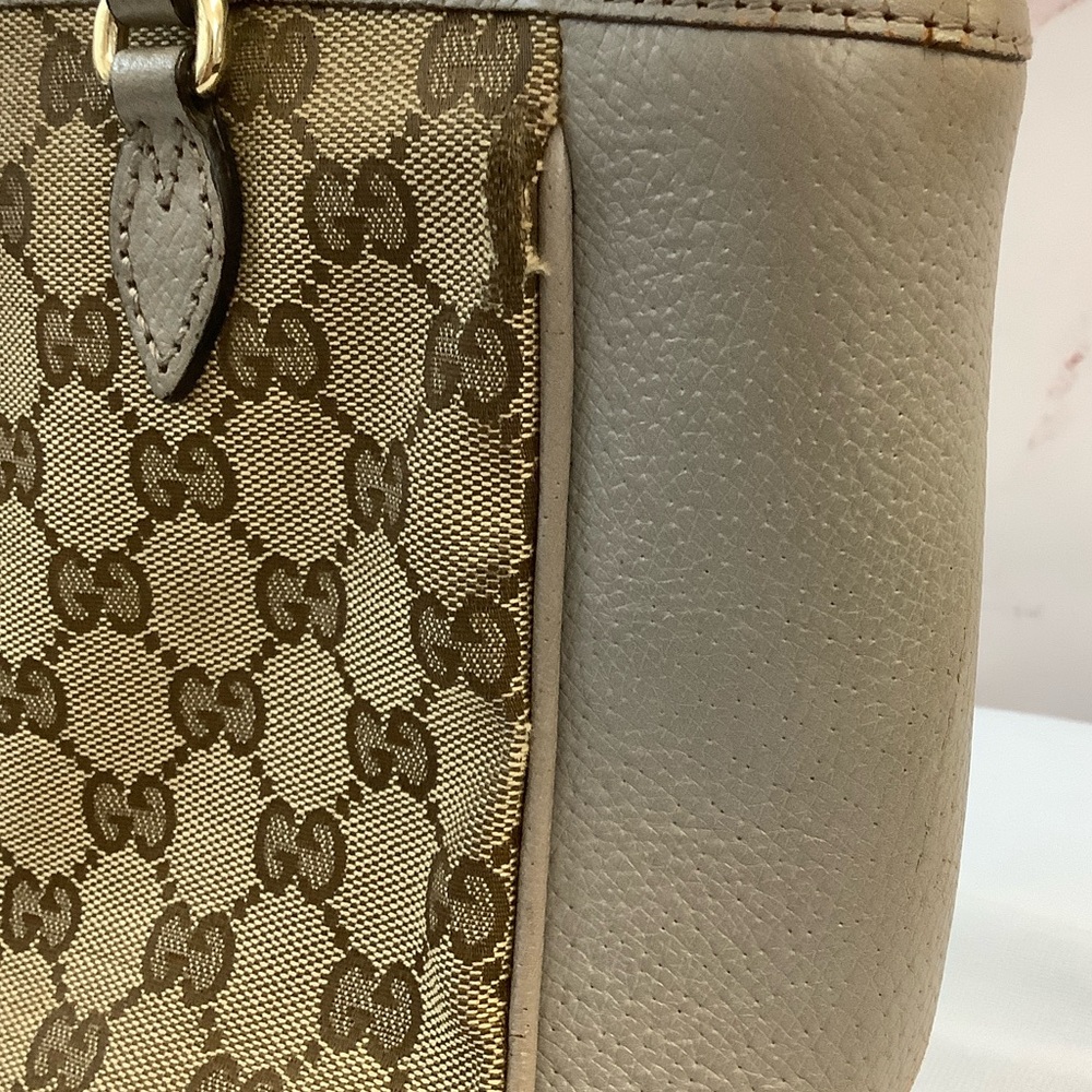 GUC Gucci Beige and Gray Women's Tote Bag - Picture 4 of 10